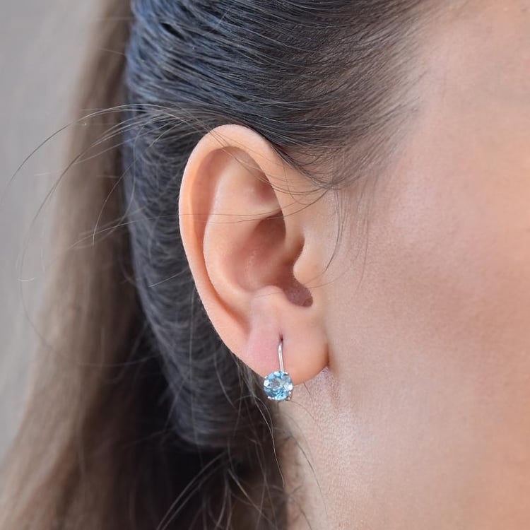 Náušnice ze stříbra s topazy 32817