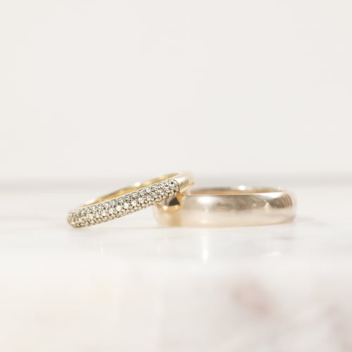 Eternity prsten s lab-grown diamanty a pánský půlkulatý prsten Louisa