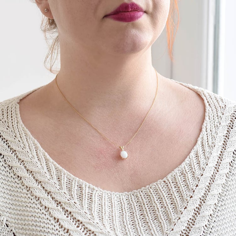 Zlatý přívěsek s opálem a diamantem 94015