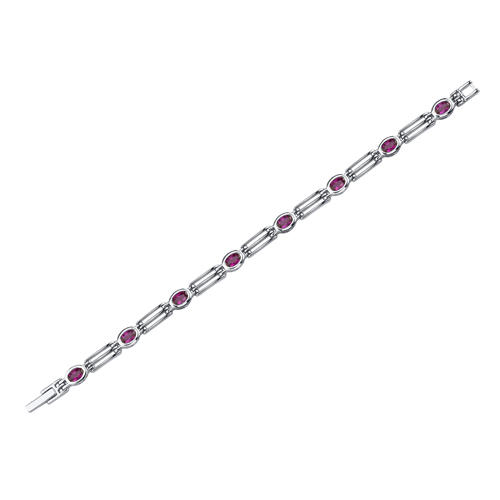 Rubínový stříbrný náramek Dadel 10105