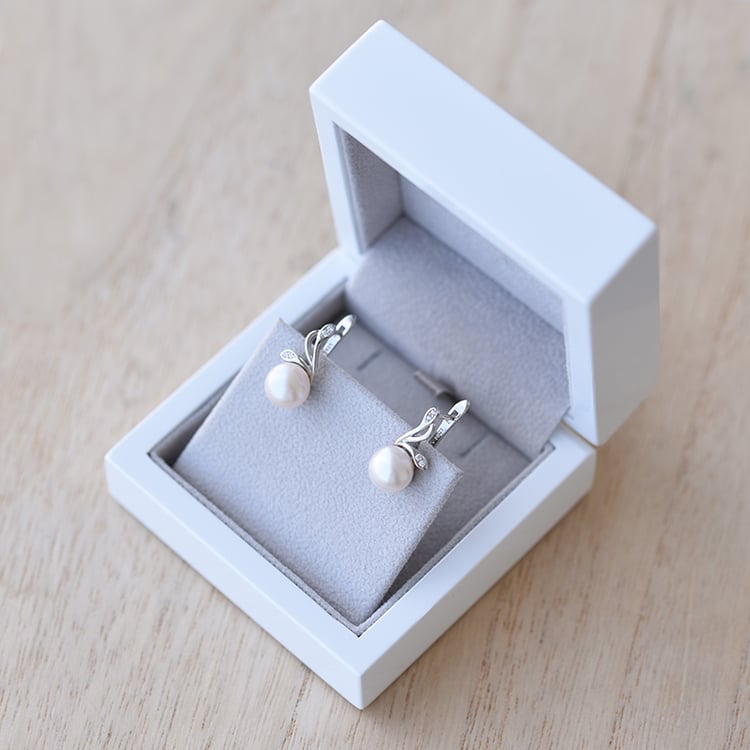 Náušnice s perlami a zirkony 61321