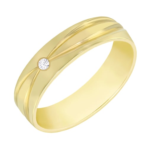 Elegantní zlaté snubní prsteny s diamantem Carlo