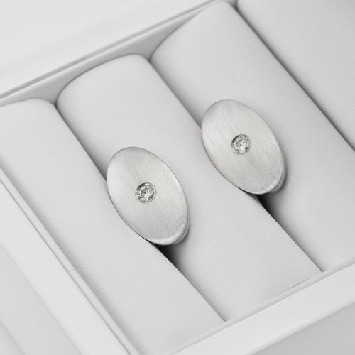 Platinové manžetové knoflíčky s diamanty Obert