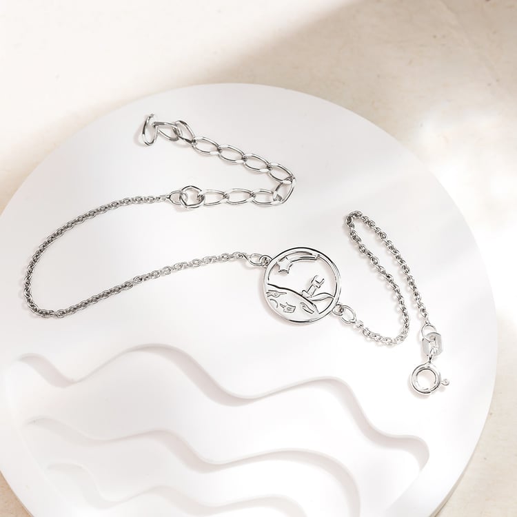 Stříbrný vykrojený náramek s liškou Malý princ 157546