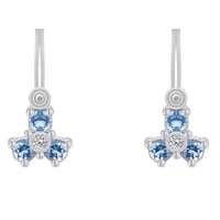 Jemné dětské náušnice s topazy a diamanty Belle