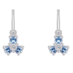 Jemné dětské náušnice s topazy a diamanty Belle