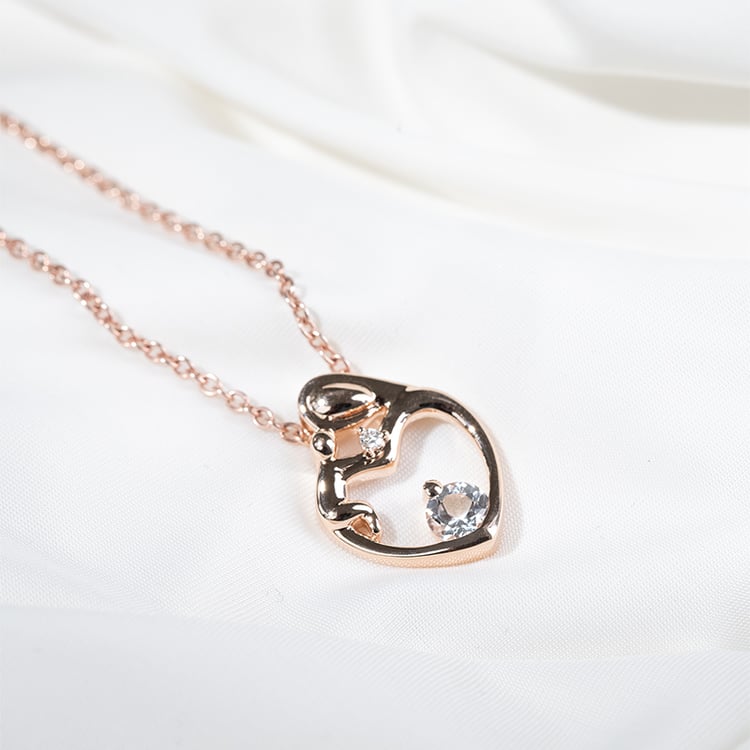 Přívěsek matka a dítě s bílým topazem a diamantem Ella 131136