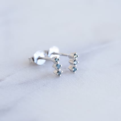 Minimalistické náušnice s modrými diamanty Linus