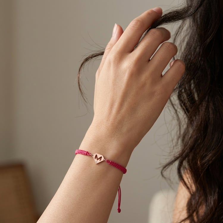 Šňůrkový náramek s písmenem a diamantem Lara 168675