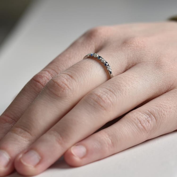 Prsten s diamanty a safíry 29332