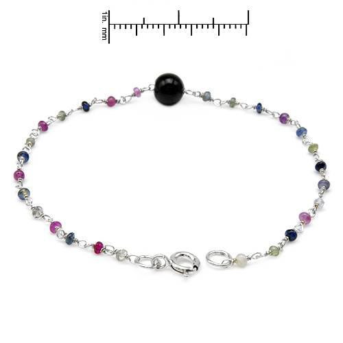 Safírový náramek stříbrný 1686