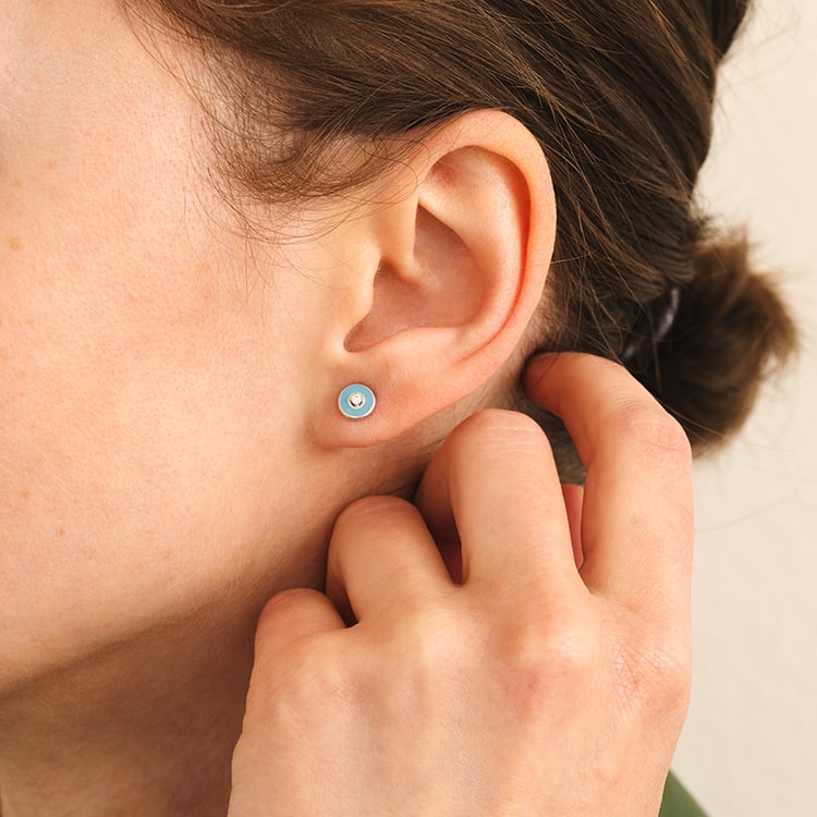 Keramické náušnice s lab-grown diamantem Clea 122084