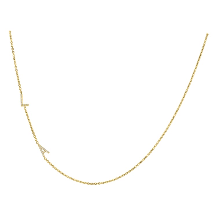 Náhrdelník se 2 písmenky a lab-grown diamanty Lupe