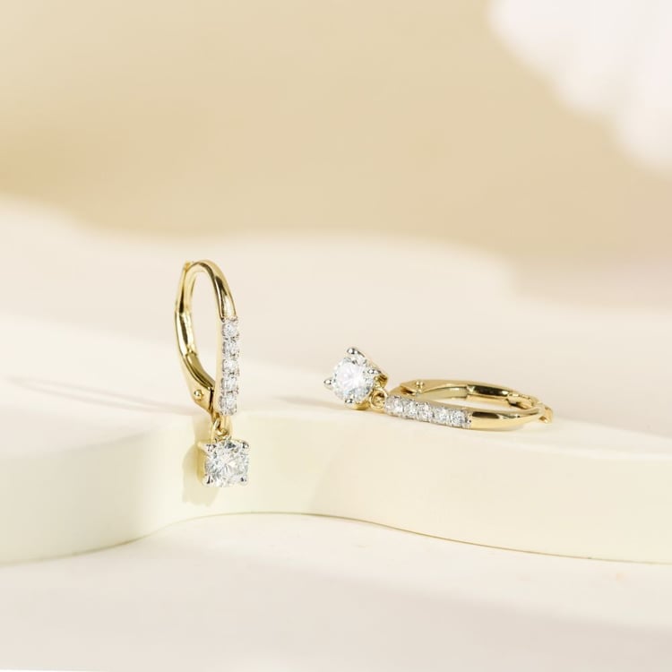 Stříbrné visací náušnice s lab-grown diamanty 158816