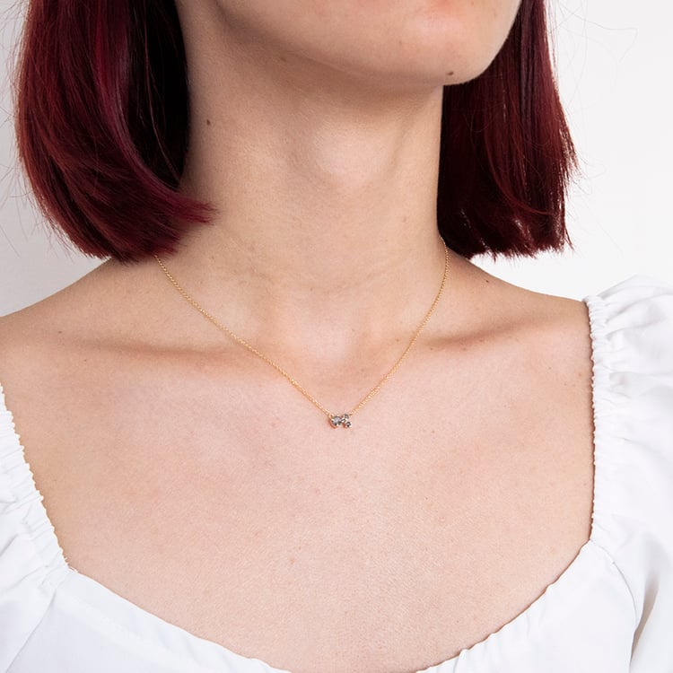 Stříbrný cluster náhrdelník se salt and pepper diamanty Millie 116157