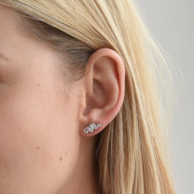 Stříbrné náušnice s měsíčním kamenem 72658