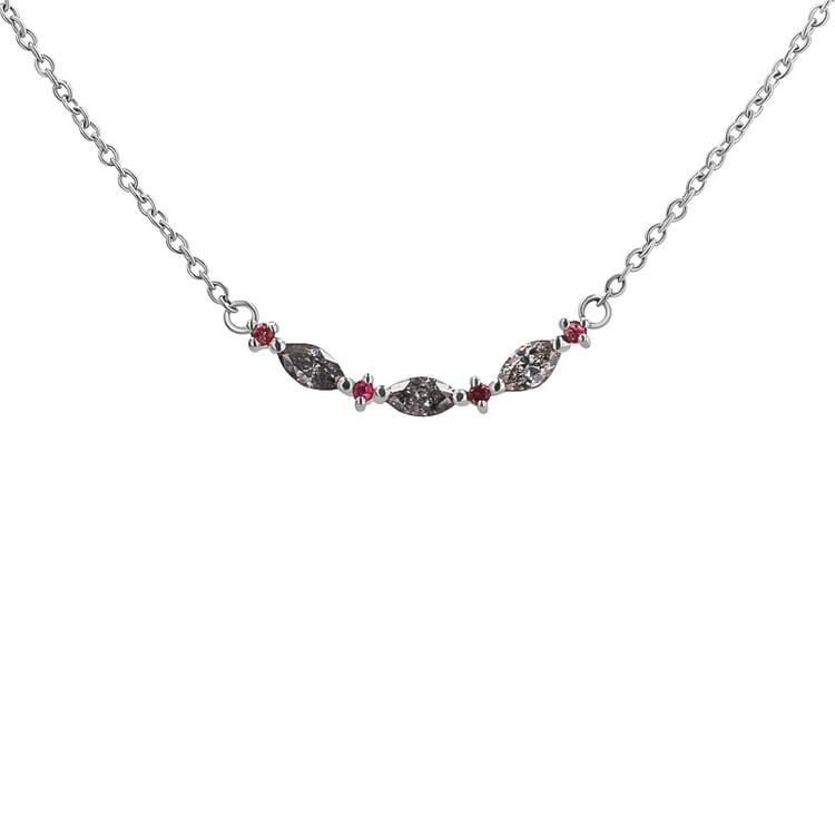 Náhrdelník s marquise salt and pepper diamanty a turmalíny Milli 132326