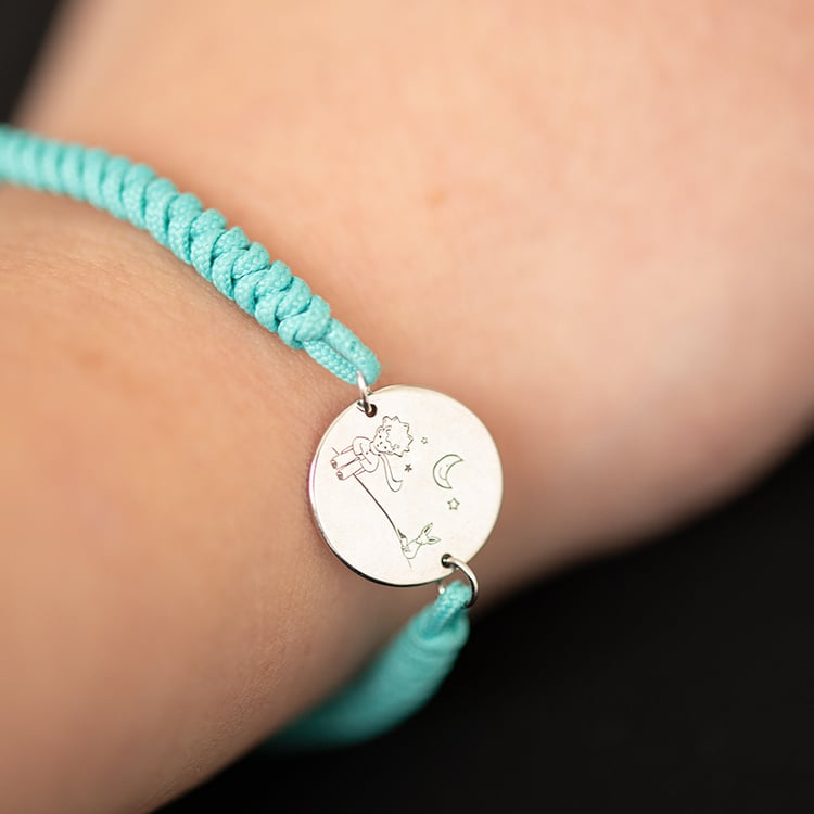 Šňůrkový náramek Malý princ s liškou a gravírem 157211