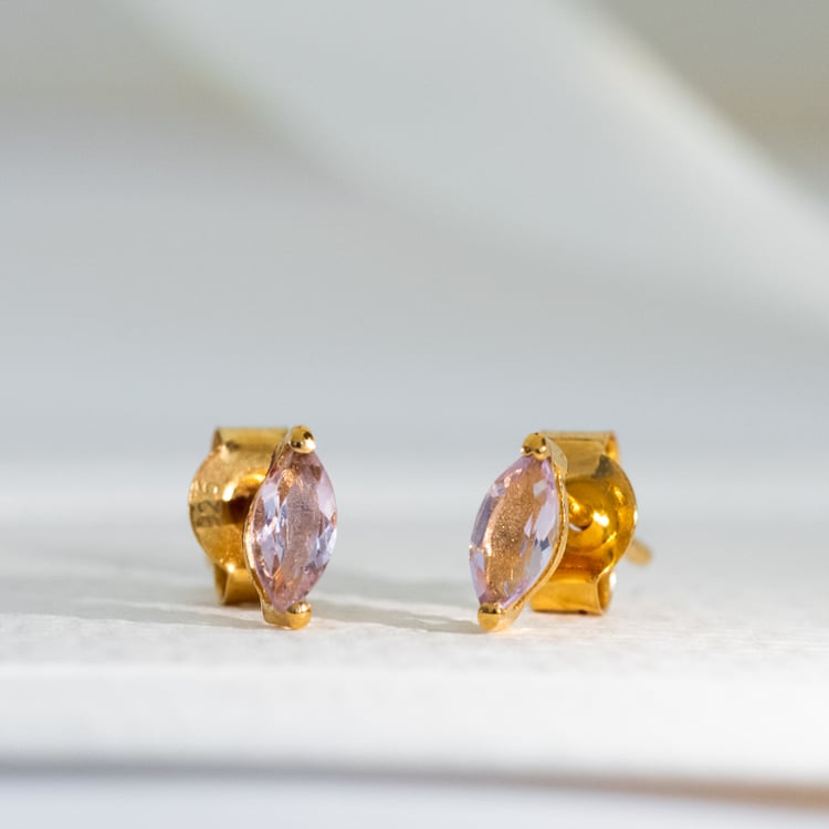 Minimalistické stříbrné náušnice s růžovými ametysty Andine 118757