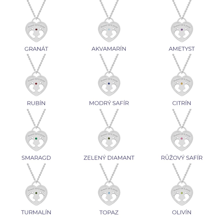 Přívěsek ze zlata s nožičkami a drahokamem 78081