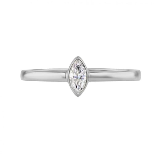 Zlatý zásnubní set prstenů s marquise certifikovaným diamantem Eliwa