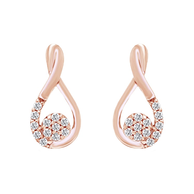 Diamantové náušnice z růžového zlata 93223