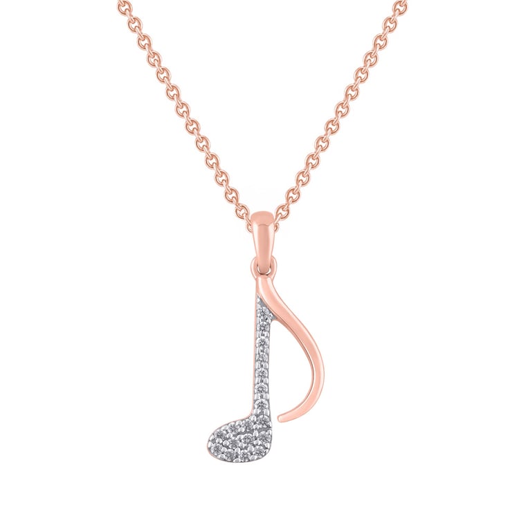 Zlatý přívěsek s lab-grown diamantem ve tvaru noty 163419