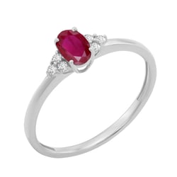 Zásnubní prsten s rubínem a diamanty Sheldo