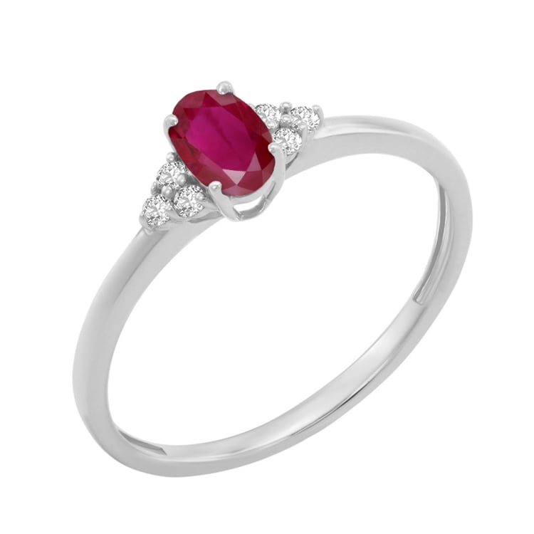 Zásnubní prsten s rubínem a diamanty Sheldo