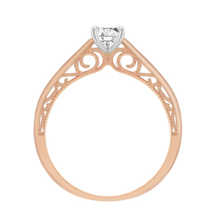 Zásnubní prsten ve stylu vintage s moissanitem a lab-grown diamanty Keran 141352