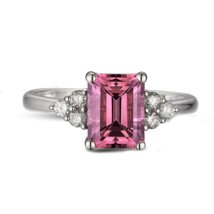 Prsten z bílého zlata s turmalínem 2416