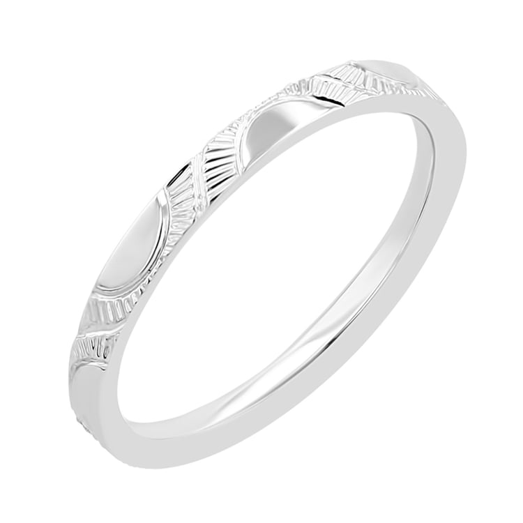 Platinové snubní prsteny s ruční rytinou slunce Villa 141659