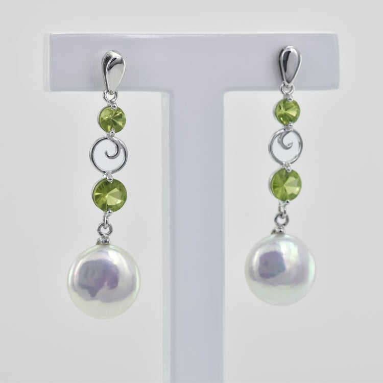 Perlové náušnice z bílého zlata 2310