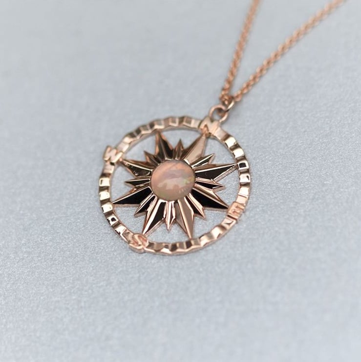 Zlatý náhrdelník kompas 51585