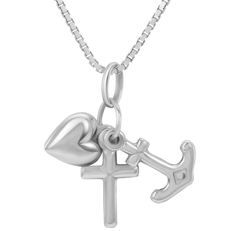 Stříbrný přívěsek se symboly lásky, víry a naděje Pjudu