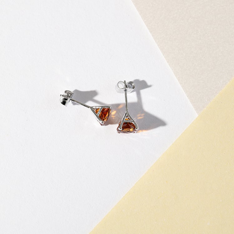 Zlaté napichovací náušnice s citríny Hulda 142392