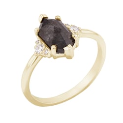 Prsten s hexagon salt and pepper diamantem Lanre