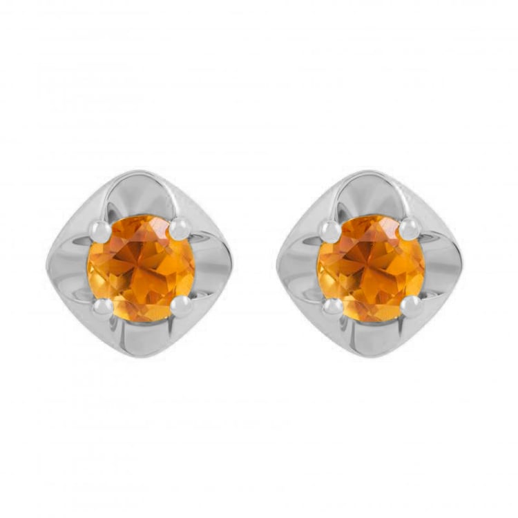 Citrínové náušnice z bílého zlata 80871
