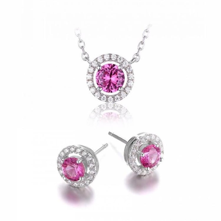 Stříbrná kolekce s růžovými safíry Juta