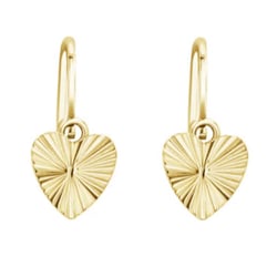 Zlaté dětské náušnice ve tvaru srdce Aster