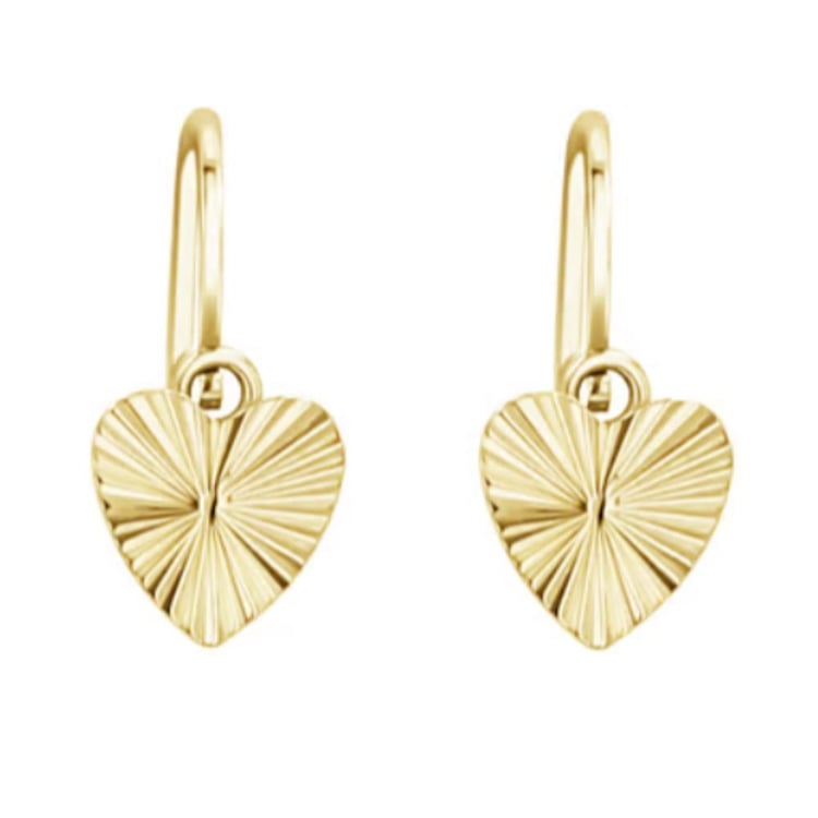 Zlaté dětské náušnice ve tvaru srdce Aster