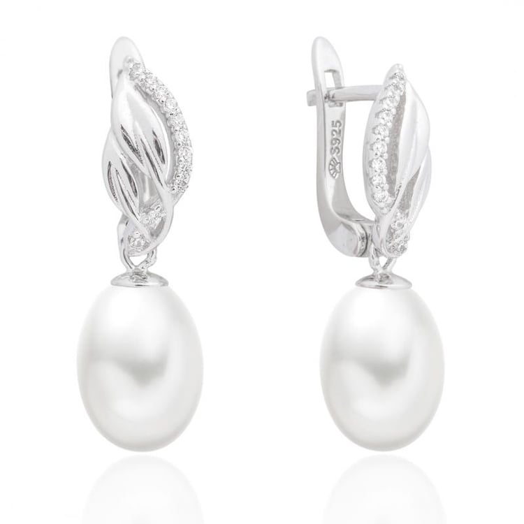 Stříbrné perlové náušnice