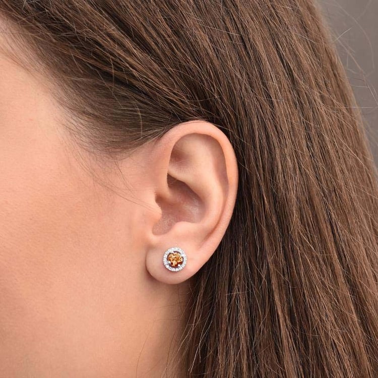 Jiskřivé citríny ukryté ve zlatých náušnicích s topazy Badulf 108276