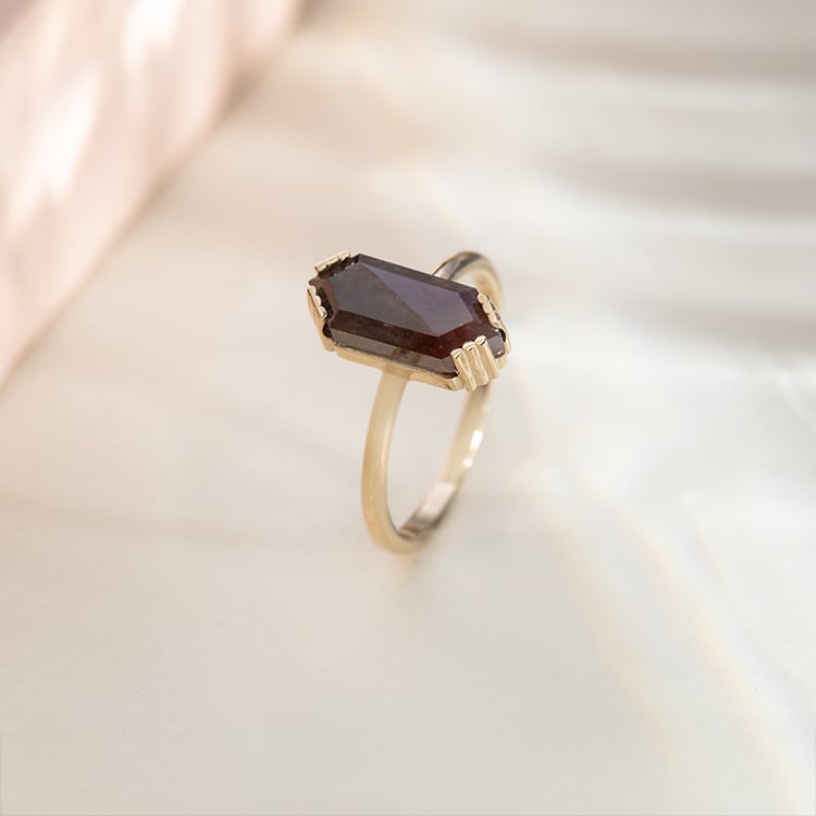 Prsten s hexagon salt and pepper diamantem Yene 151965