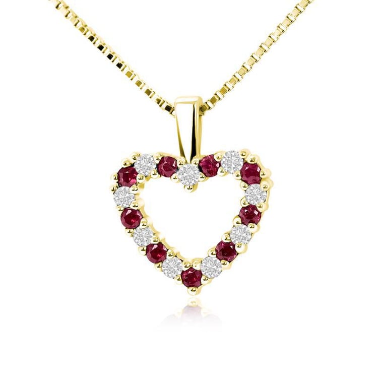 Zlaté srdce s rubíny 17325
