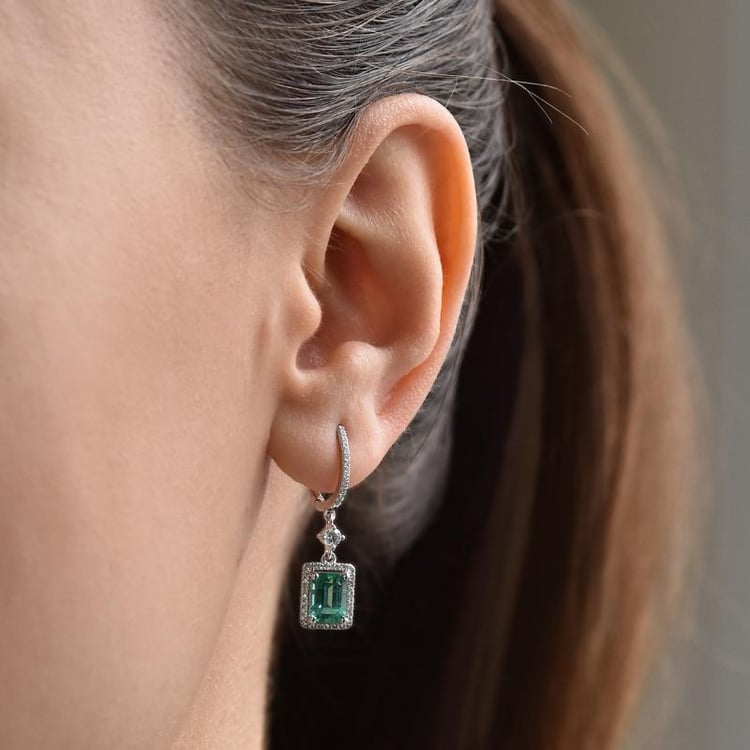 Zlaté smaragdové náušnice 16844