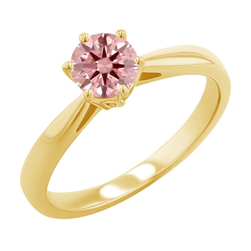 Zásnubní prsten s certifikovaným fancy pink lab-grown diamantem Sati