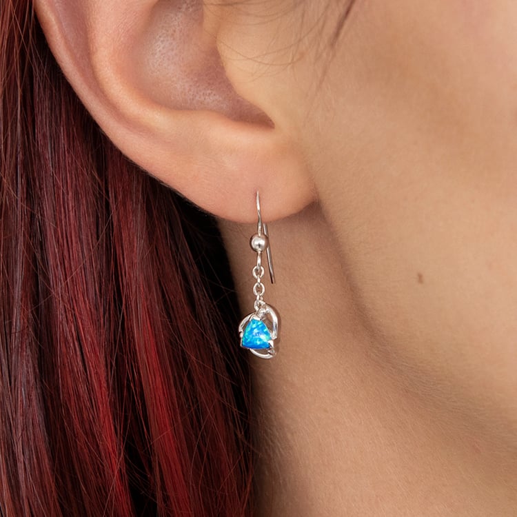 Stříbrné visací náušnice s modrými opály Louis 109391