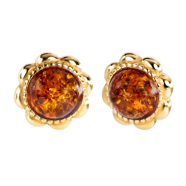 Stříbrné jantarové náušnice