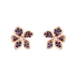 Květinové náušnice se safíry a diamanty Eavan
